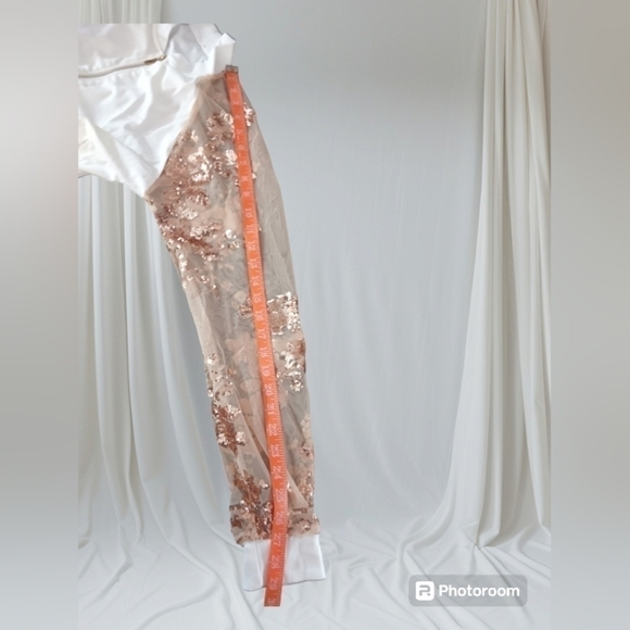 White Cropped Jacket Gold Zipper Mesh Long Sleeves XL - Picture 5 of 13